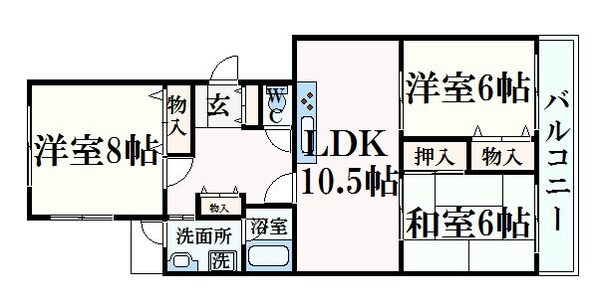 摂津本山駅 徒歩13分 2階の物件間取画像